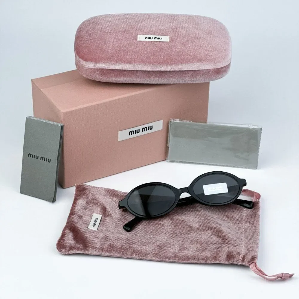NEW Miu Miu MU04ZS 1AB5S0 Black Dark Grey Unisex Sunglasses MU 04ZS